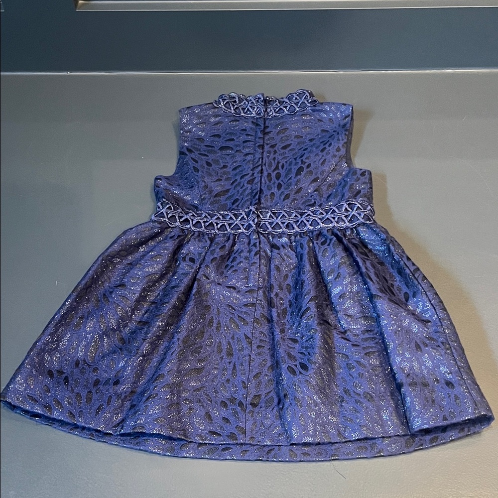 Lilly Pulitzer Blue Jacquard Kids Formal Dress Size 2 - Picture 2 of 7